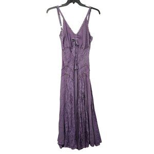 Karma Circle Purple Embroidered Forest Fairy Boho Festival Maxi Dress Whimsigoth